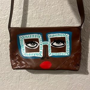 Nine West custom painted clutch (Brown)